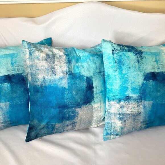 Hues Of Blue Pillow Set Of 3 - Picture 1 of 5